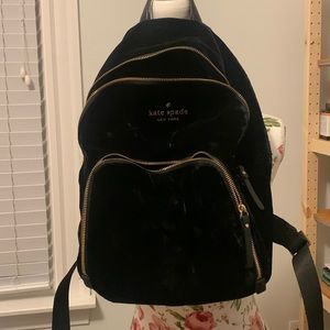 Black velvet mini backpack, Kate Spade